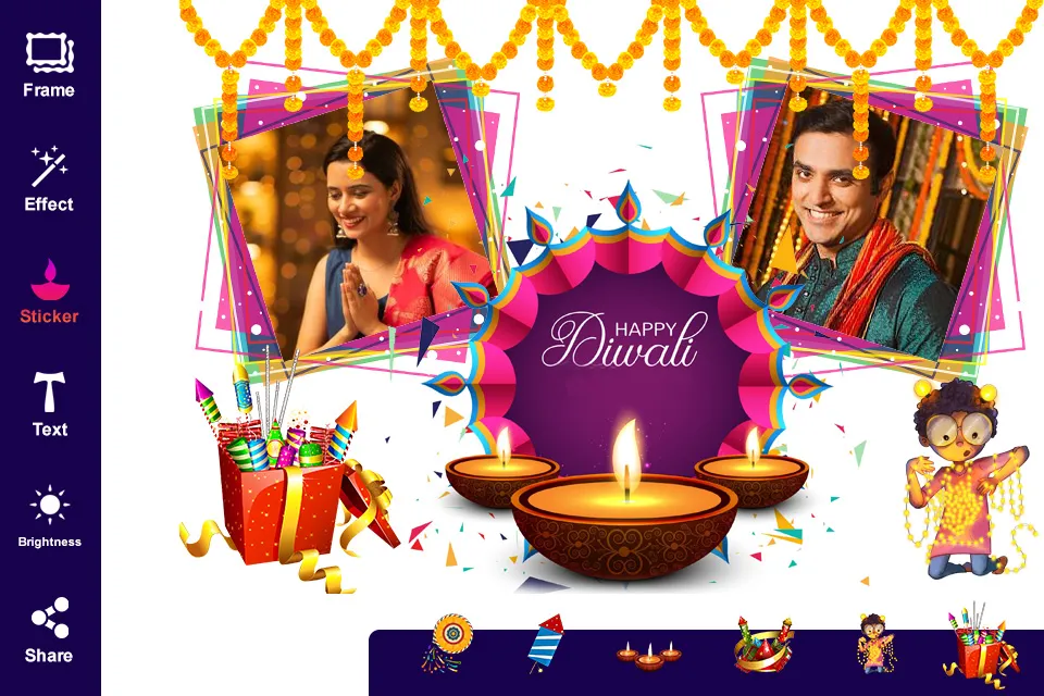 Diwali Photo Editor & Frames | Indus Appstore | Screenshot