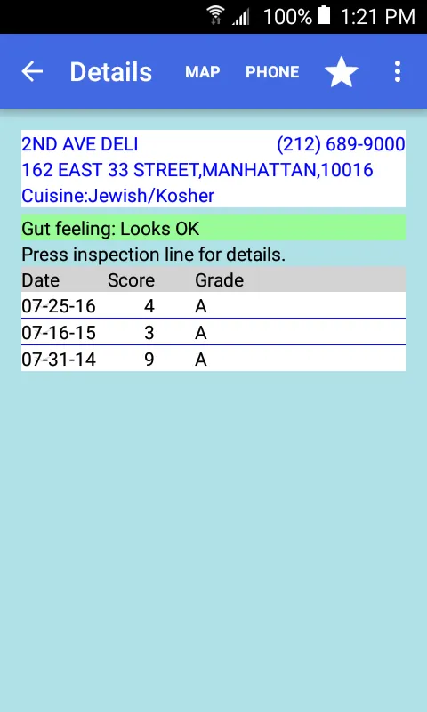 Eatery Health Grades NYC | Indus Appstore | Screenshot