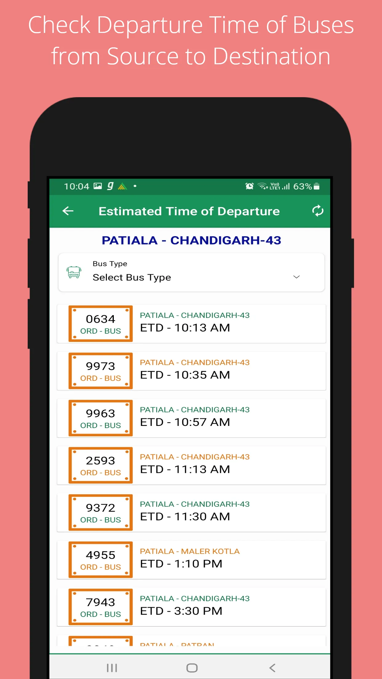 PRTC Bus Time Table | Indus Appstore | Screenshot