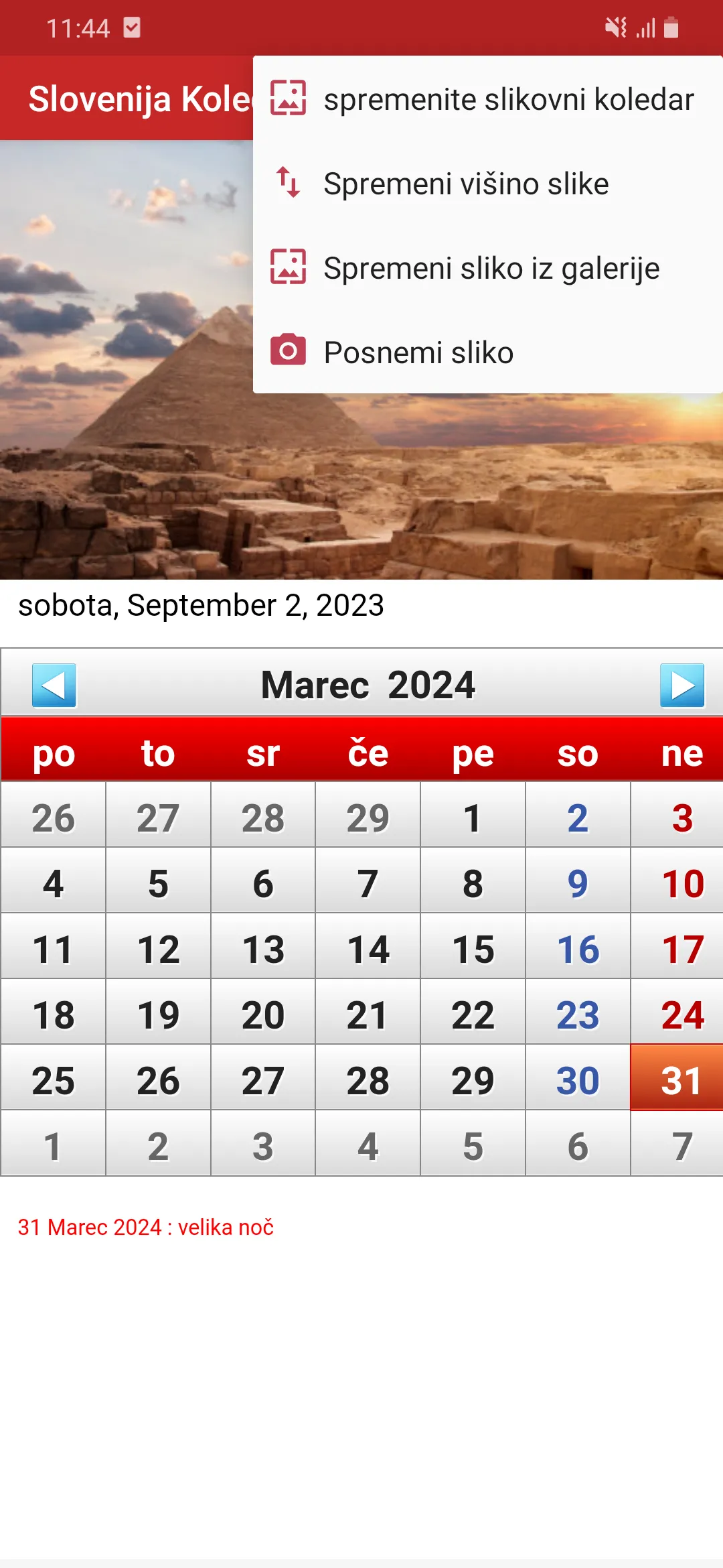 Slovenija Koledar 2024 | Indus Appstore | Screenshot