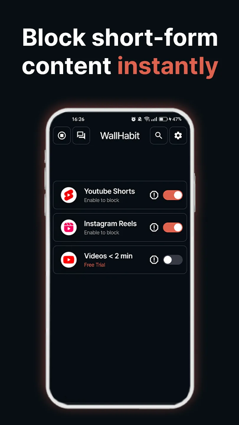 WallHabit Block Shorts & Reels | Indus Appstore | Screenshot