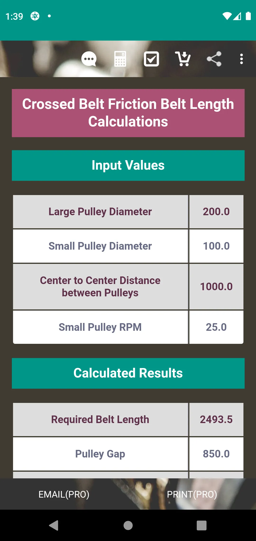 Pulley Calculator | Indus Appstore | Screenshot