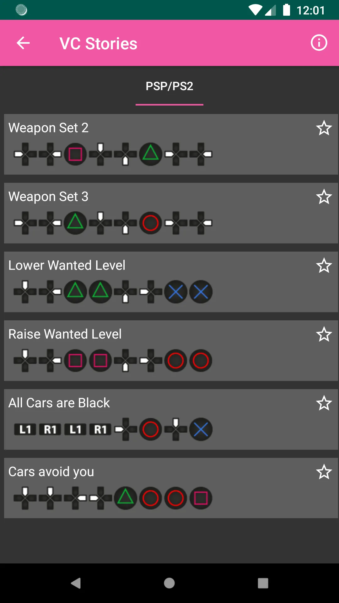 Cheat Codes for Games (Console | Indus Appstore | Screenshot