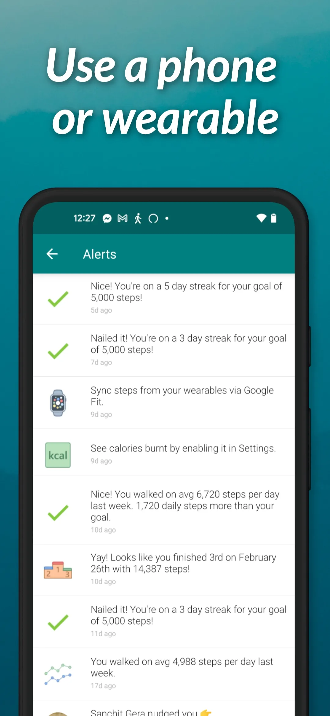 StepUp Pedometer Step Counter | Indus Appstore | Screenshot