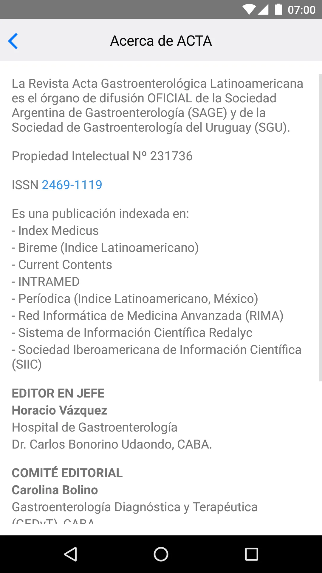 Acta Gastroenterol Latinoam. | Indus Appstore | Screenshot