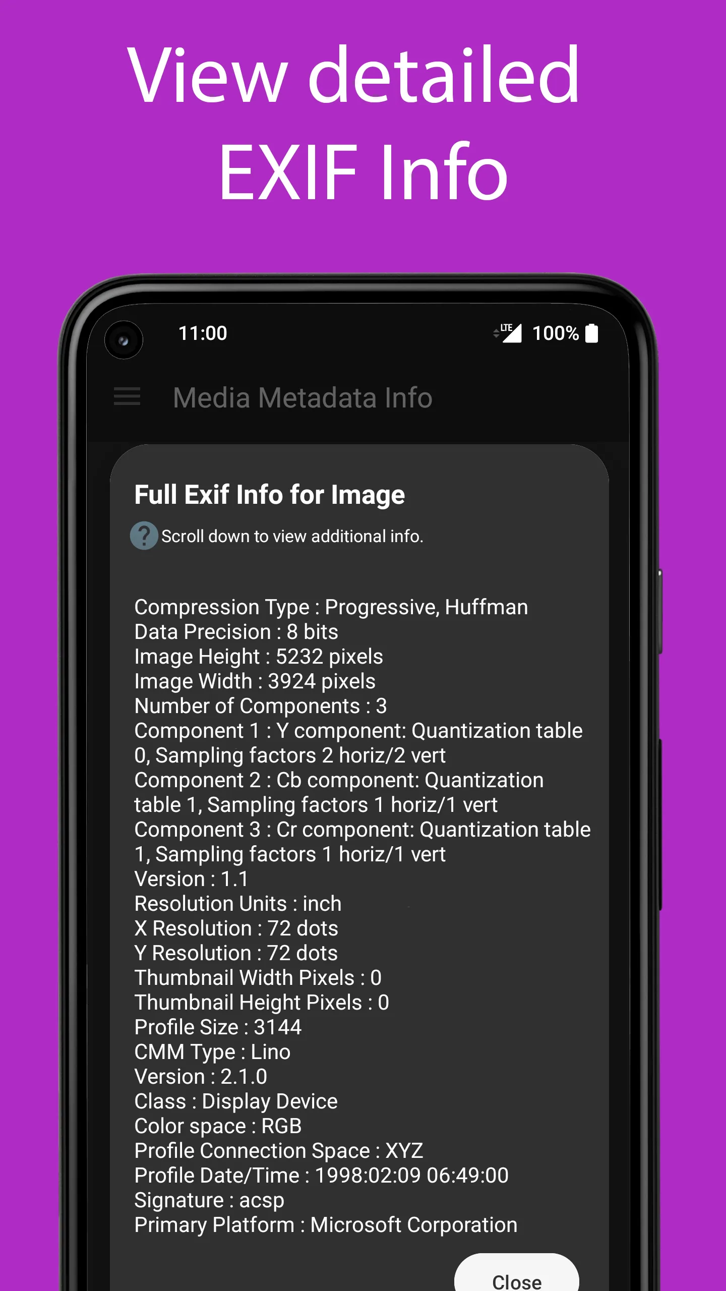 Media Metadata Info: EXIF Info | Indus Appstore | Screenshot