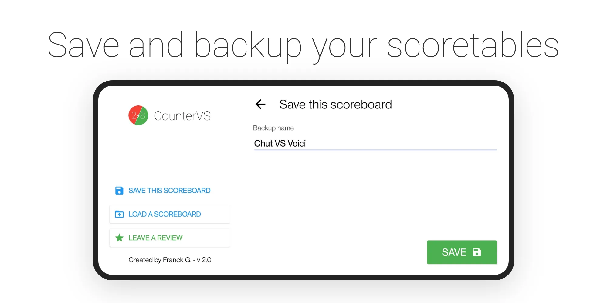 CounterVS 2 players scoreboard | Indus Appstore | Screenshot