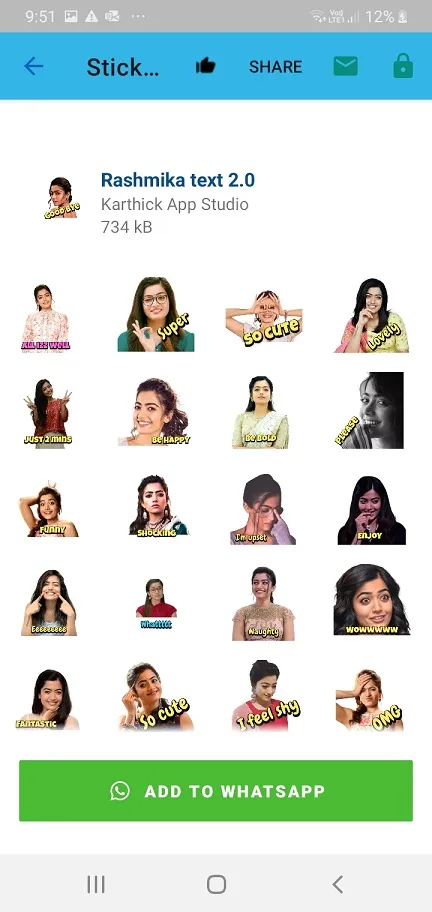 Rashmika Mandanna Stickers Lat | Indus Appstore | Screenshot