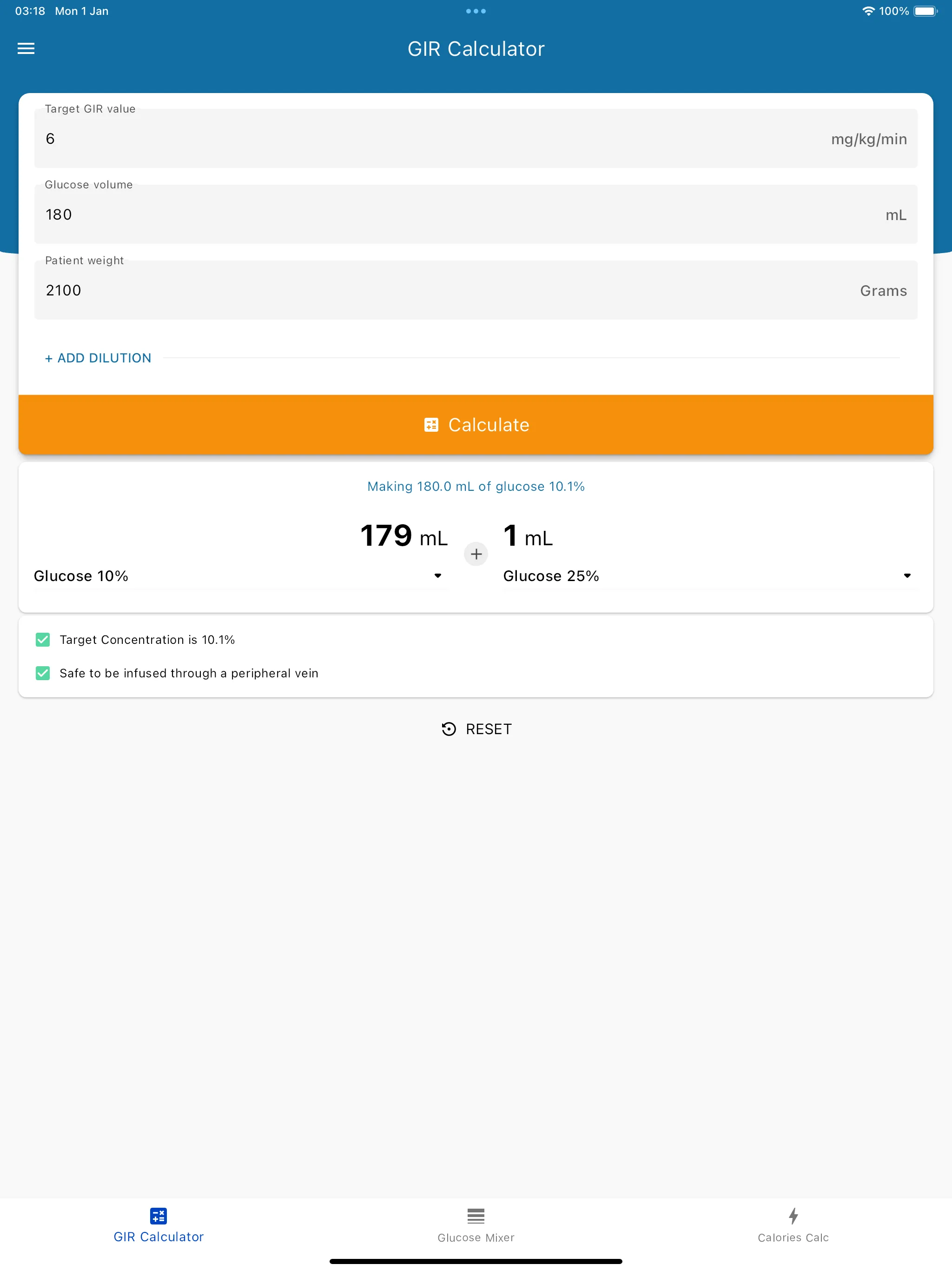 Dextrose Calc - GIR Calculator | Indus Appstore | Screenshot