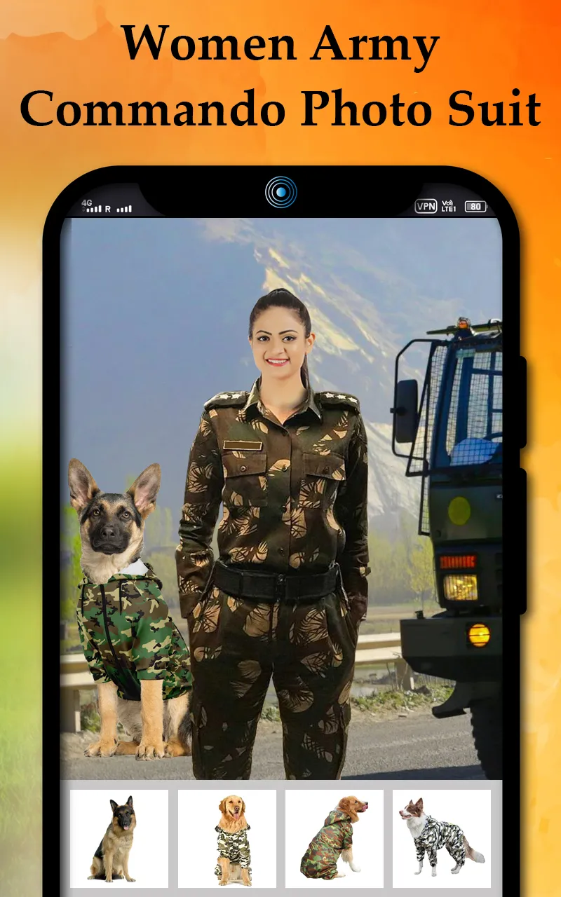 Women army commando photo suit | Indus Appstore | Screenshot
