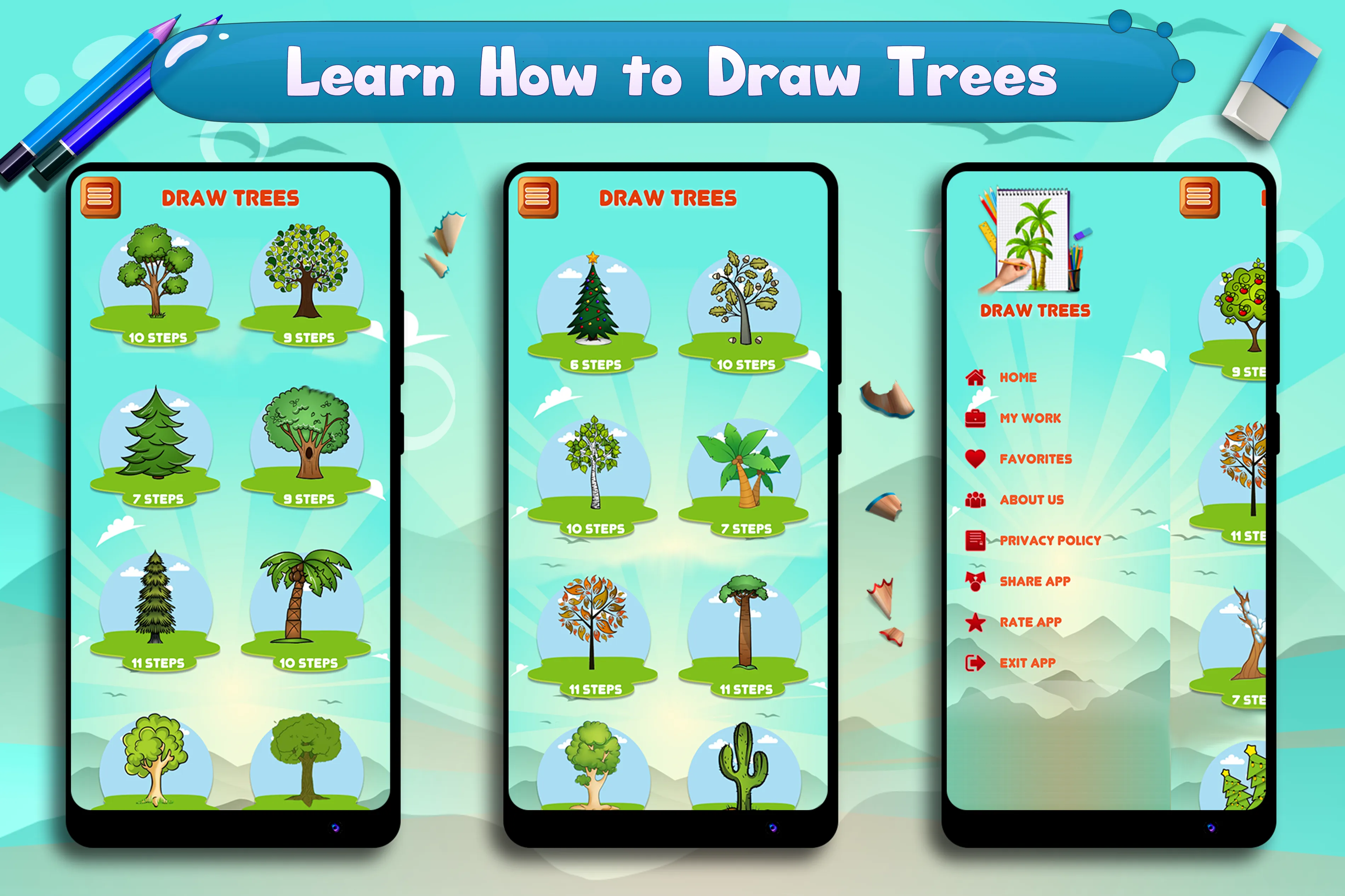 Learn to Draw Trees | Indus Appstore | Screenshot