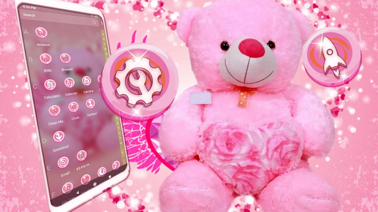 Pink Teddy Bear Theme | Indus Appstore | Screenshot