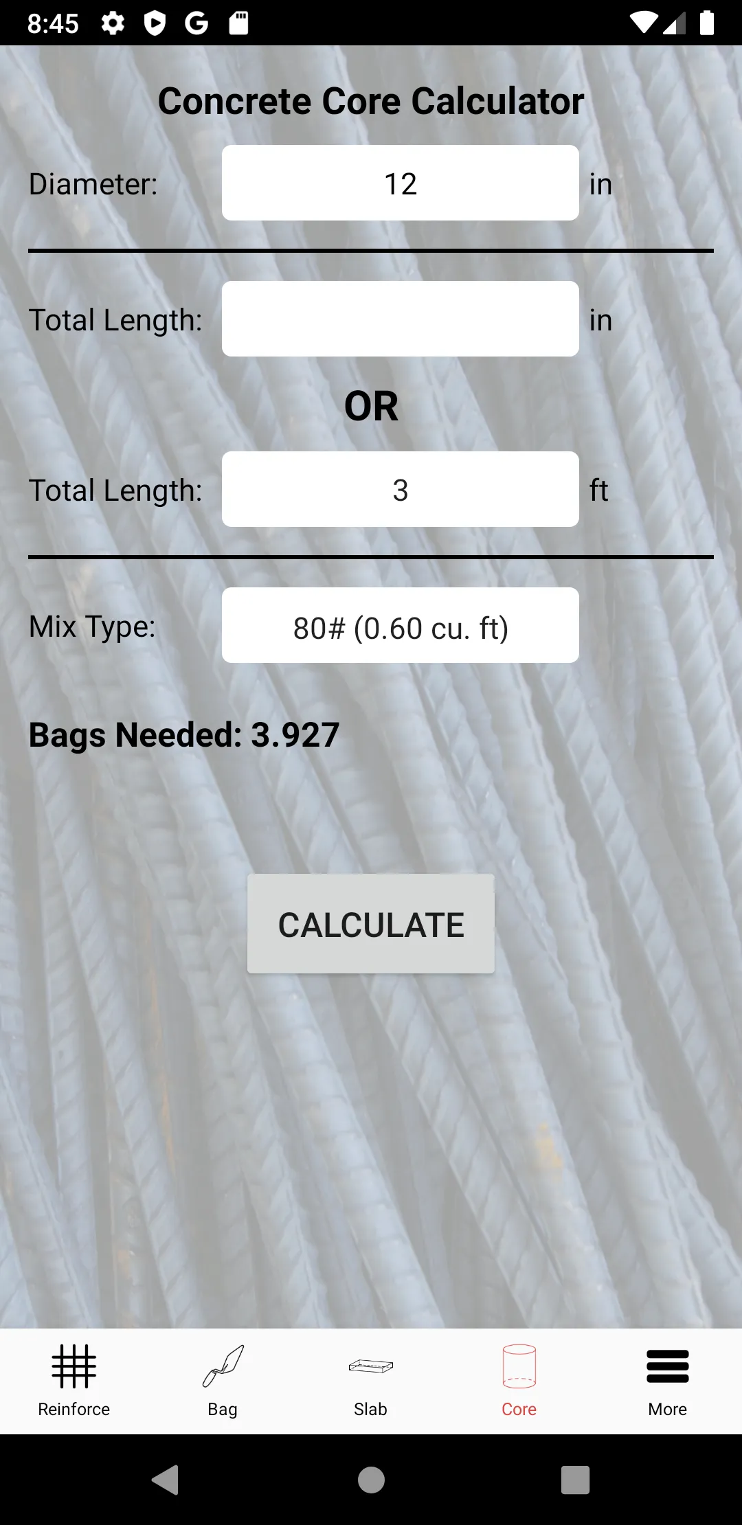 Rebar Calc | Indus Appstore | Screenshot