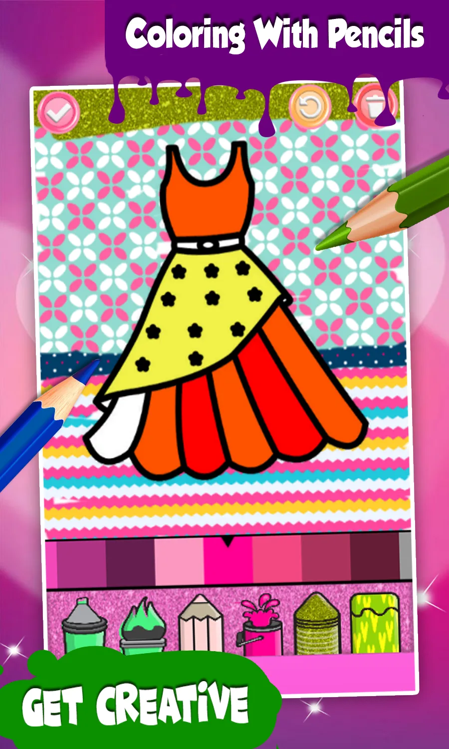 Dresses Coloring Book Glitter | Indus Appstore | Screenshot