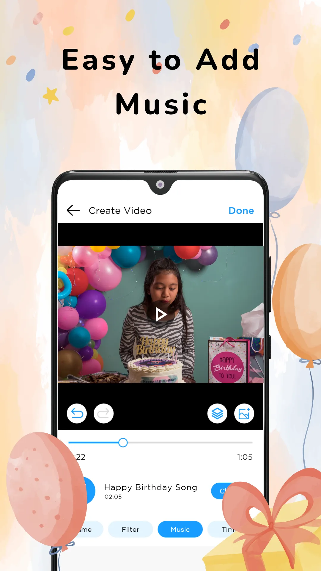 Birthday Video Maker & Music | Indus Appstore | Screenshot