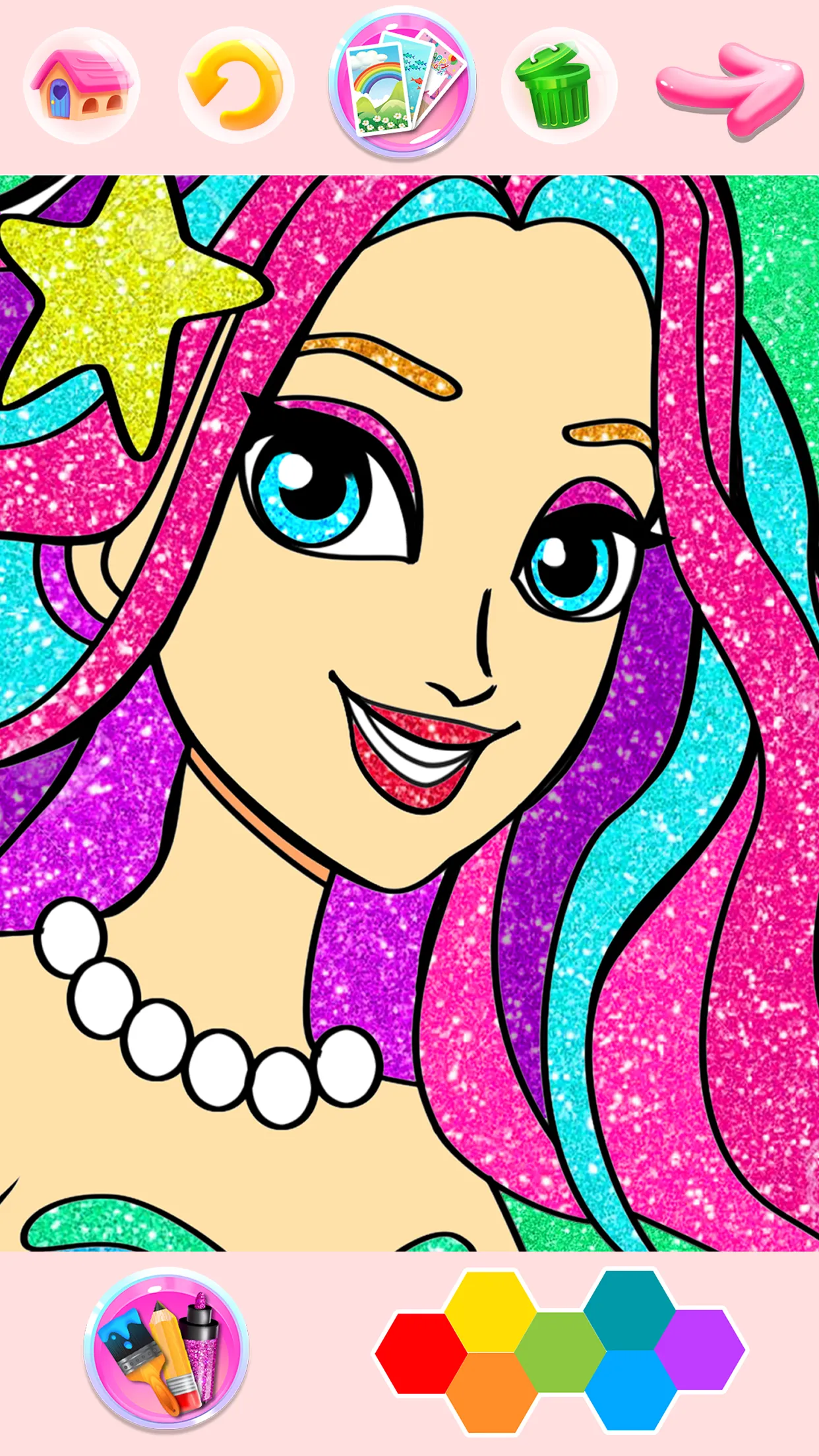 Rainbow Glitter Coloring Book | Indus Appstore | Screenshot