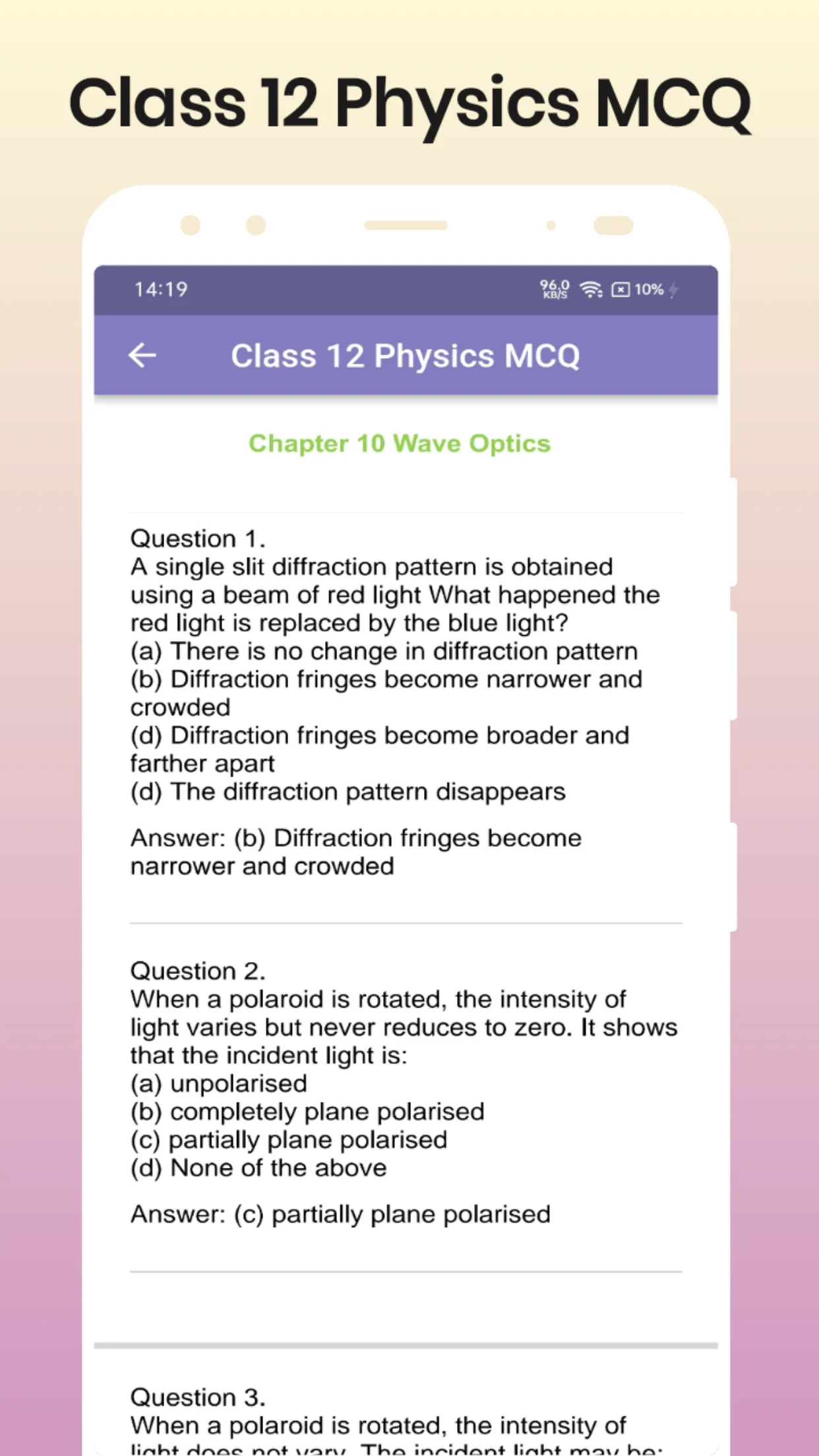 Class 12 Physics MCQ | Indus Appstore | Screenshot