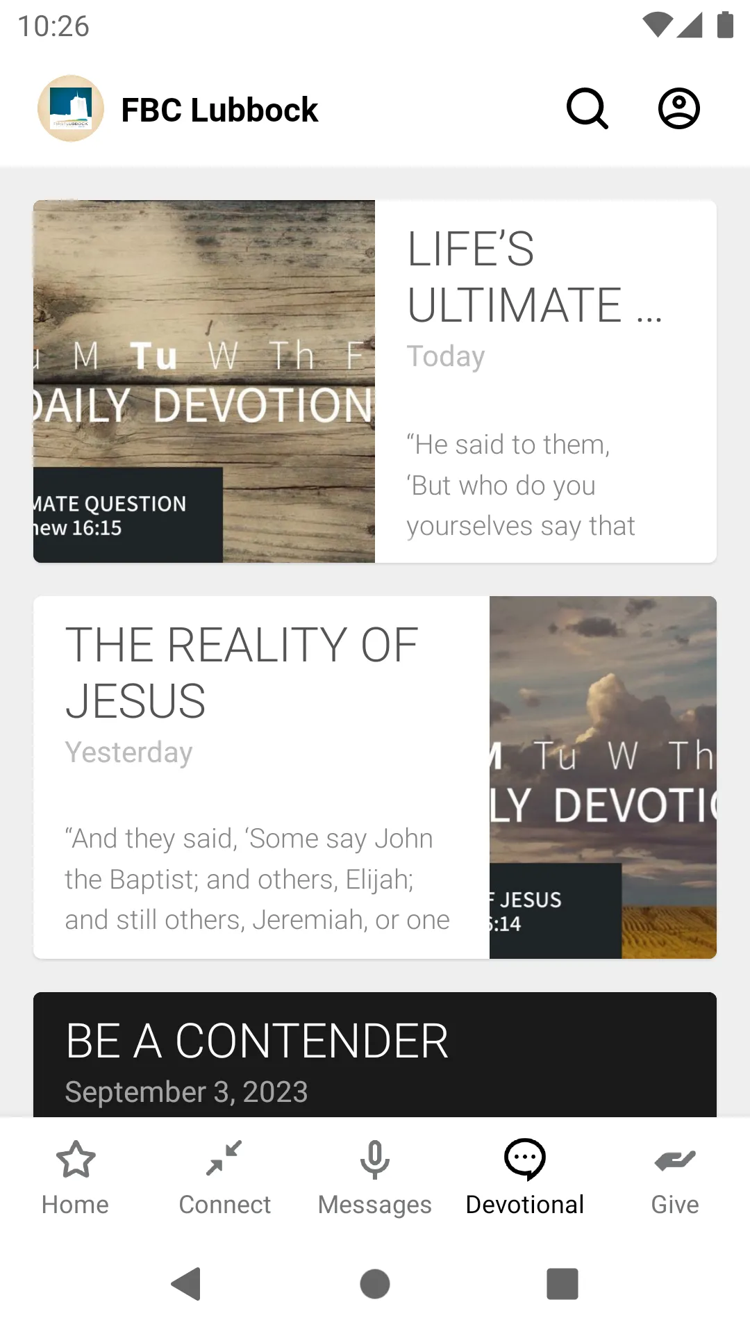 First Baptist Church Lubbock | Indus Appstore | Screenshot