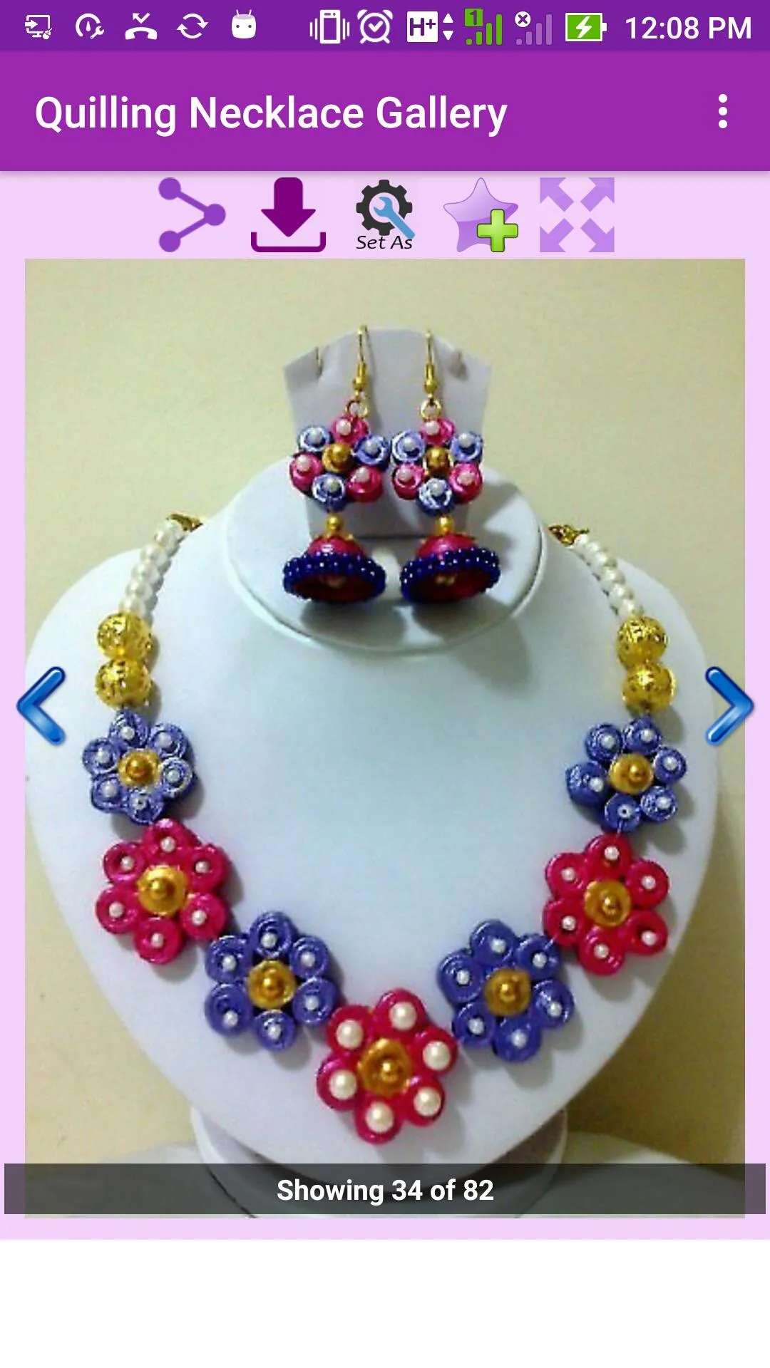 Quilling Necklace Gallery | Indus Appstore | Screenshot