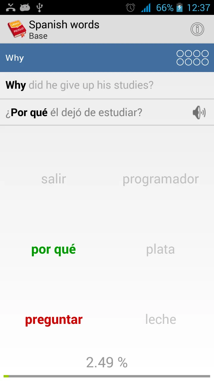 Learn Spanish Vocabulary | Indus Appstore | Screenshot