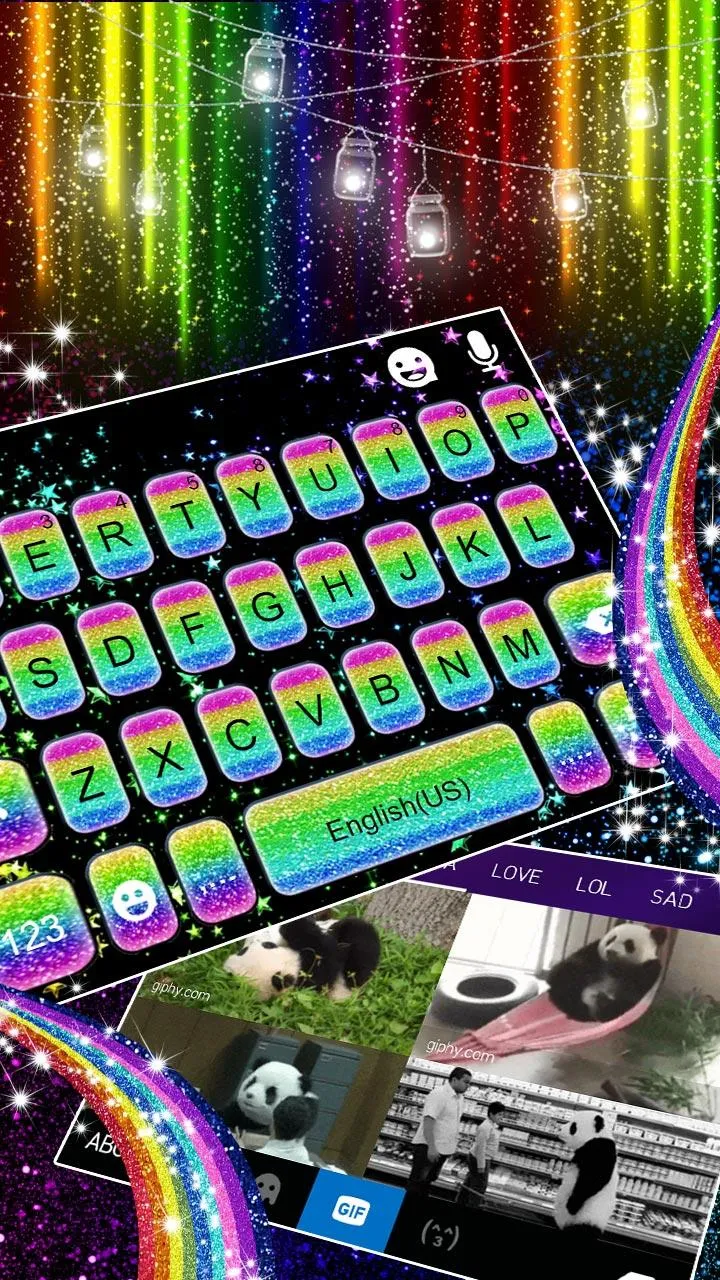 Rainbow Glitter Keyboard Theme | Indus Appstore | Screenshot