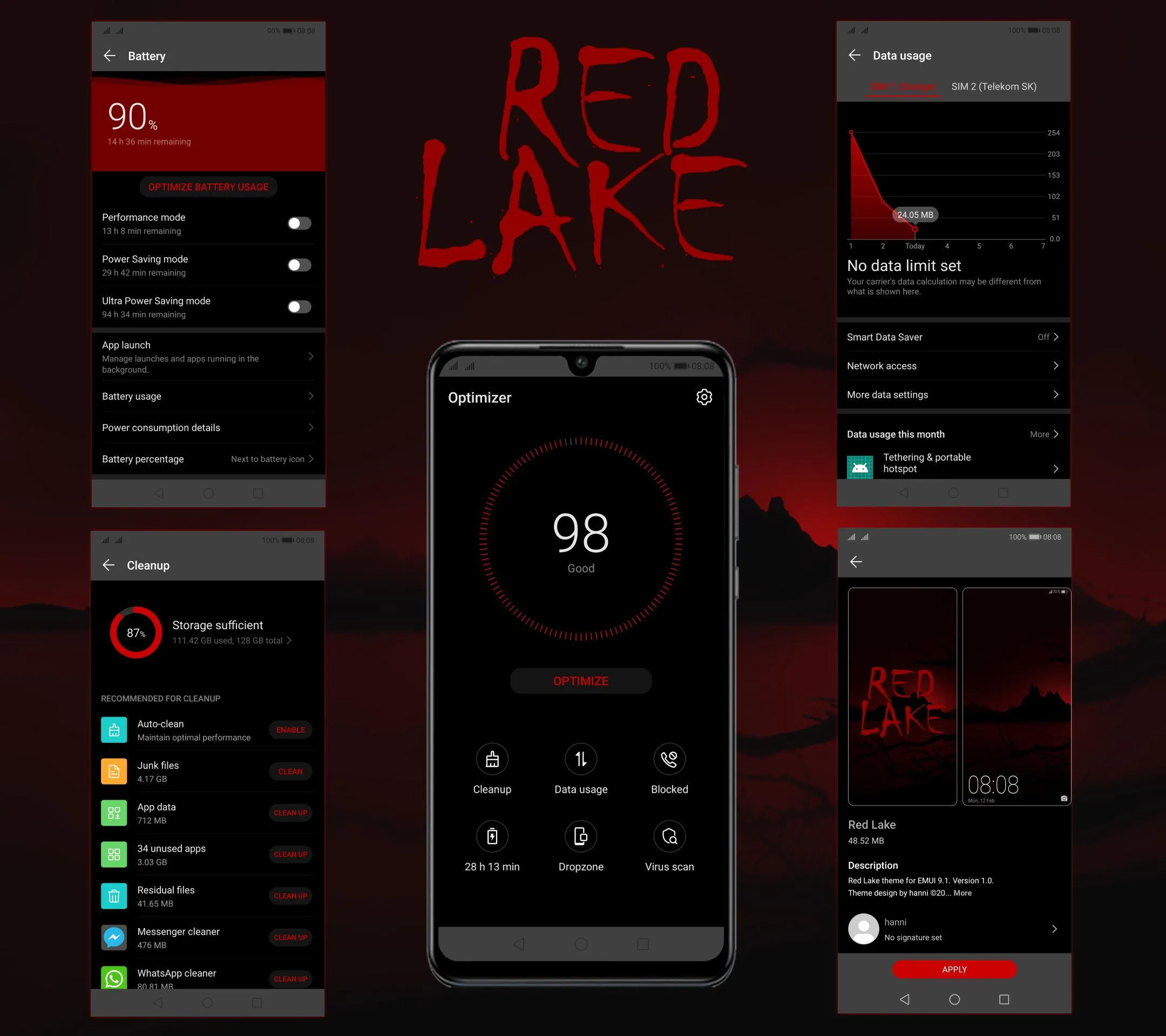 [EMUI 9.1]Red Lake Theme | Indus Appstore | Screenshot