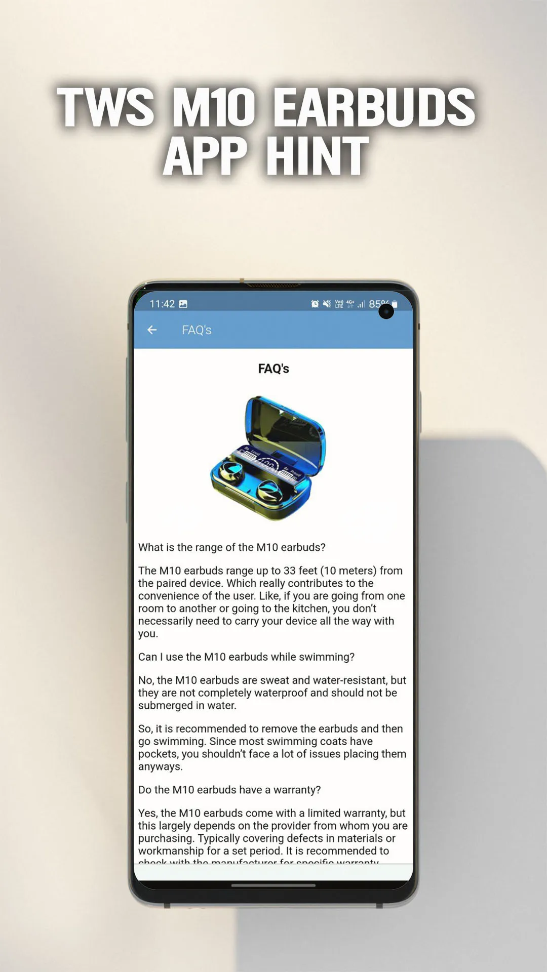 TWS M10 Earbuds App hint | Indus Appstore | Screenshot