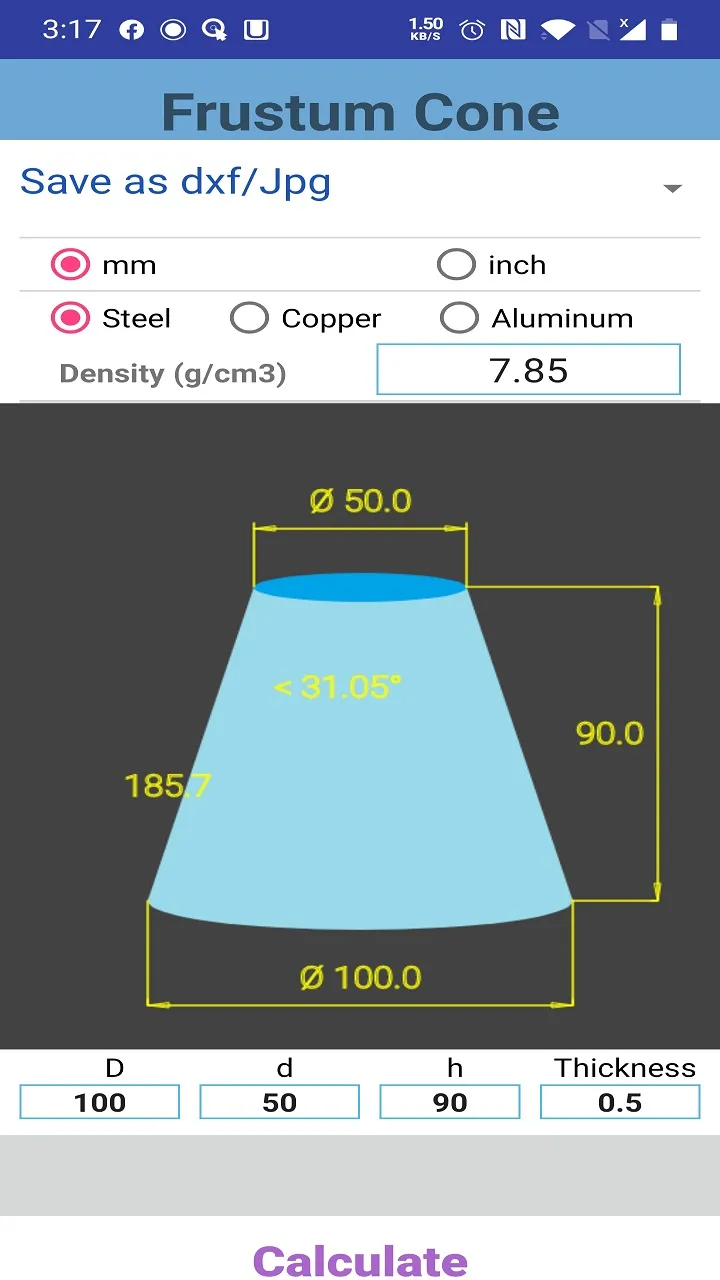 cone calculator | Indus Appstore | Screenshot