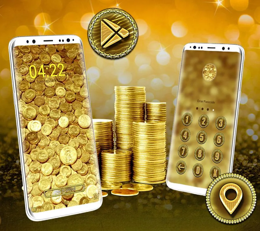 Gold Coin Launcher Theme | Indus Appstore | Screenshot