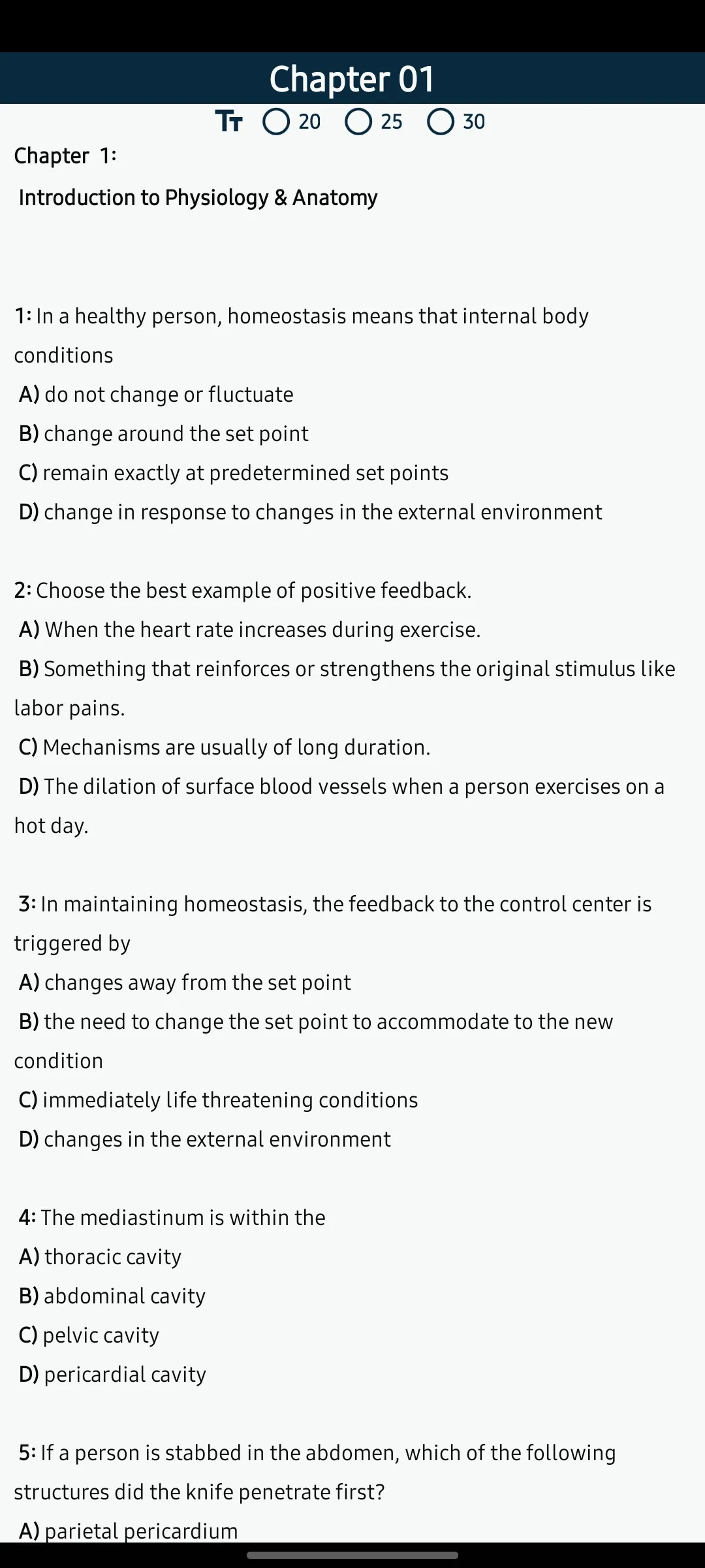 Anatomy and Physiology MCQs | Indus Appstore | Screenshot