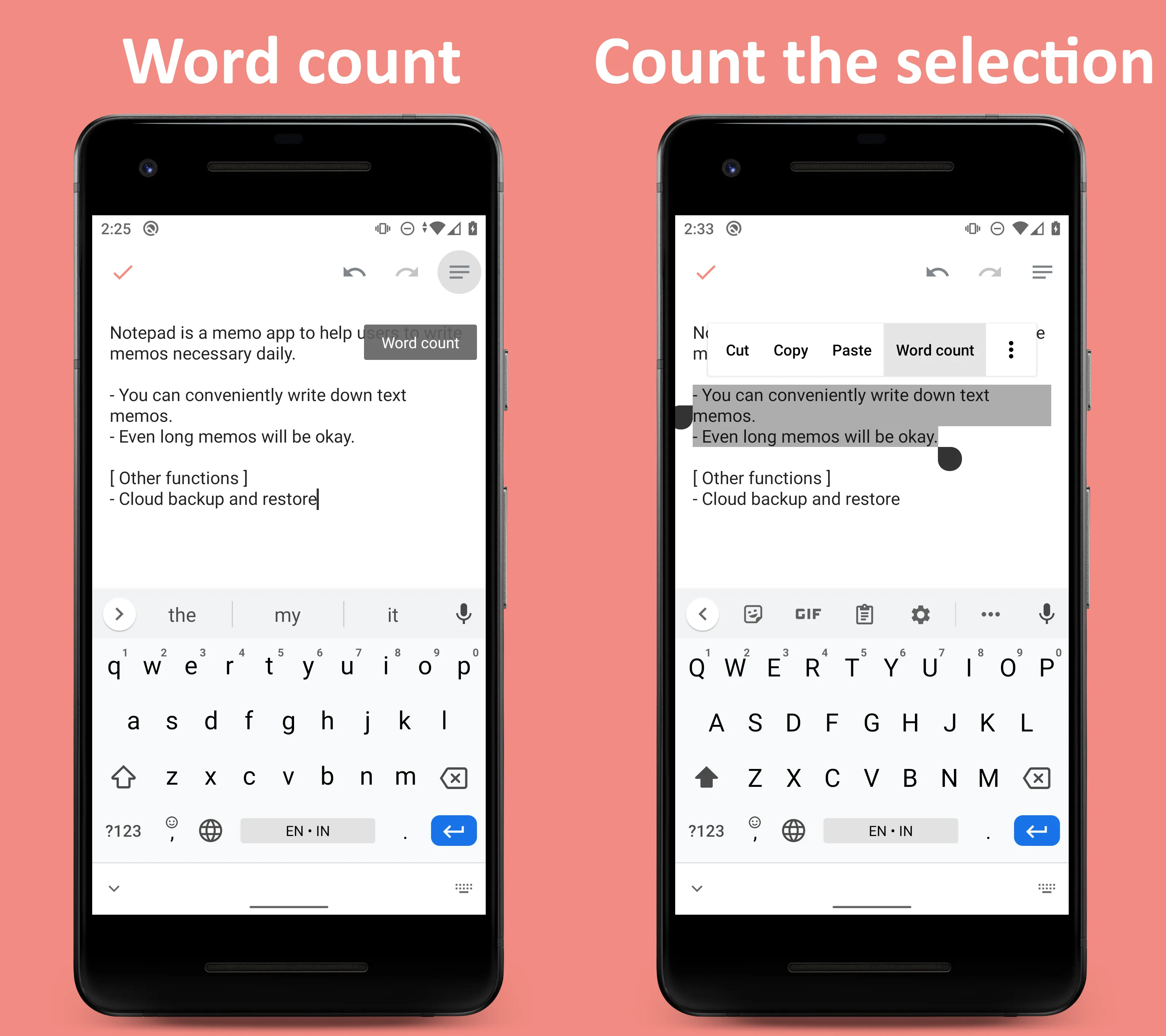 Notebook: Folders, Word Count | Indus Appstore | Screenshot