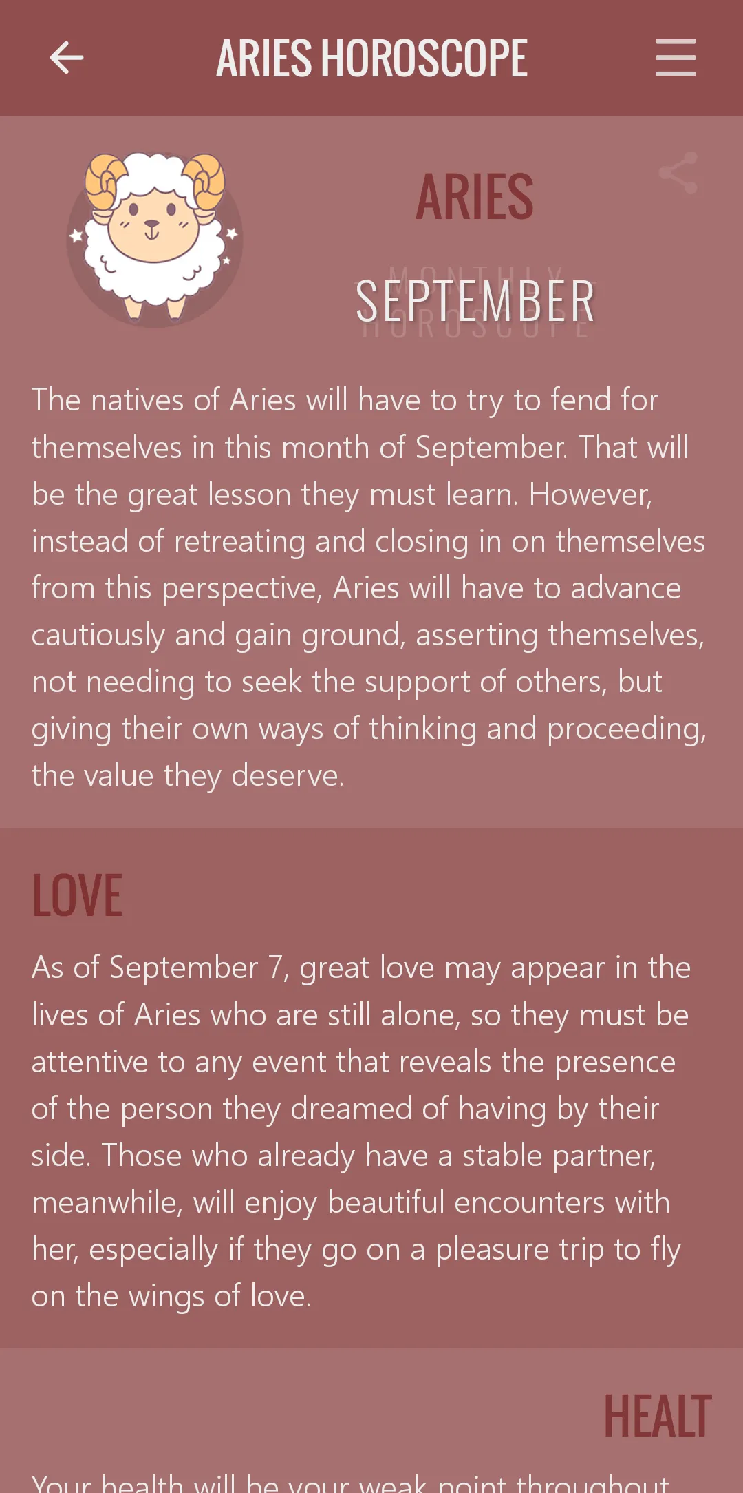 Aries Horoscope | Indus Appstore | Screenshot