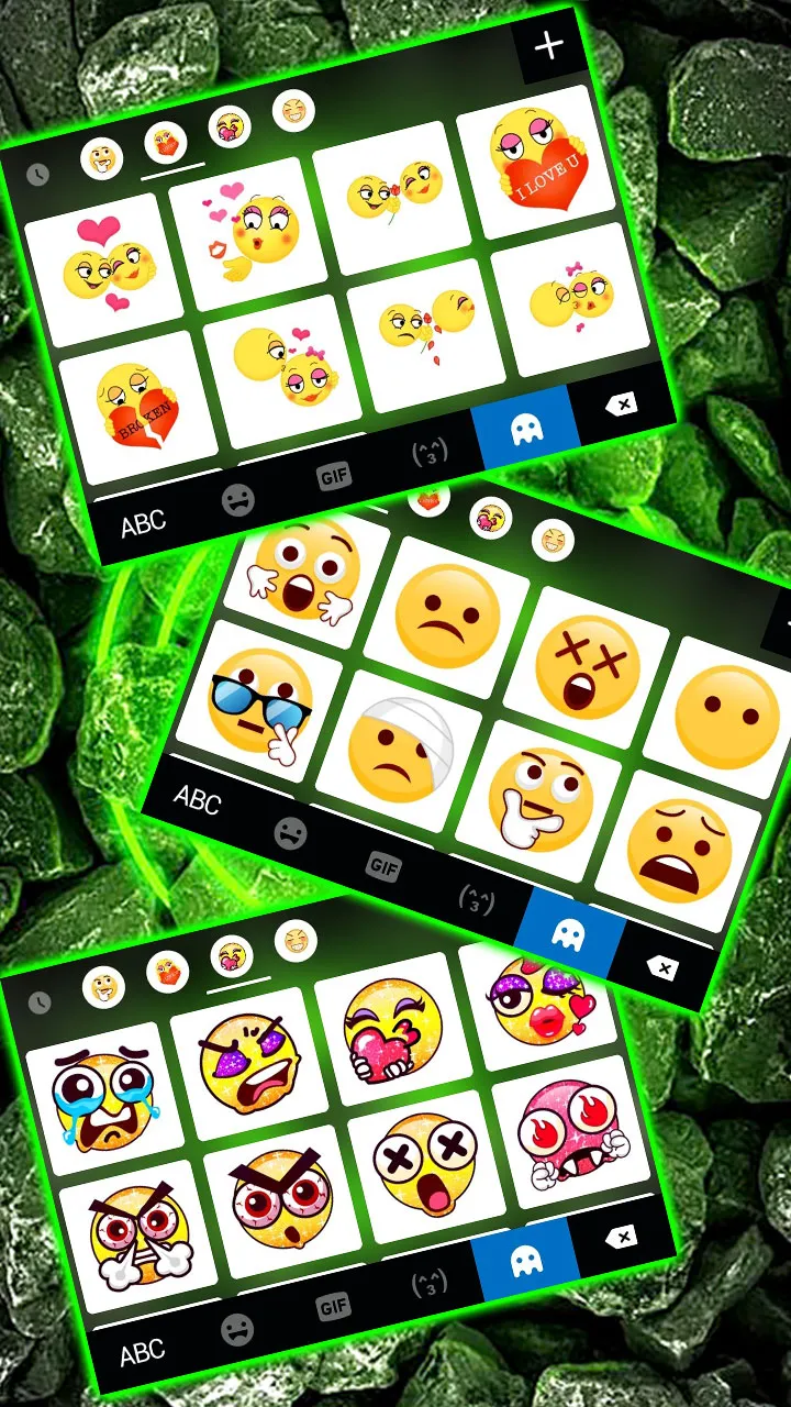 Green Neon Stones Keyboard Bac | Indus Appstore | Screenshot