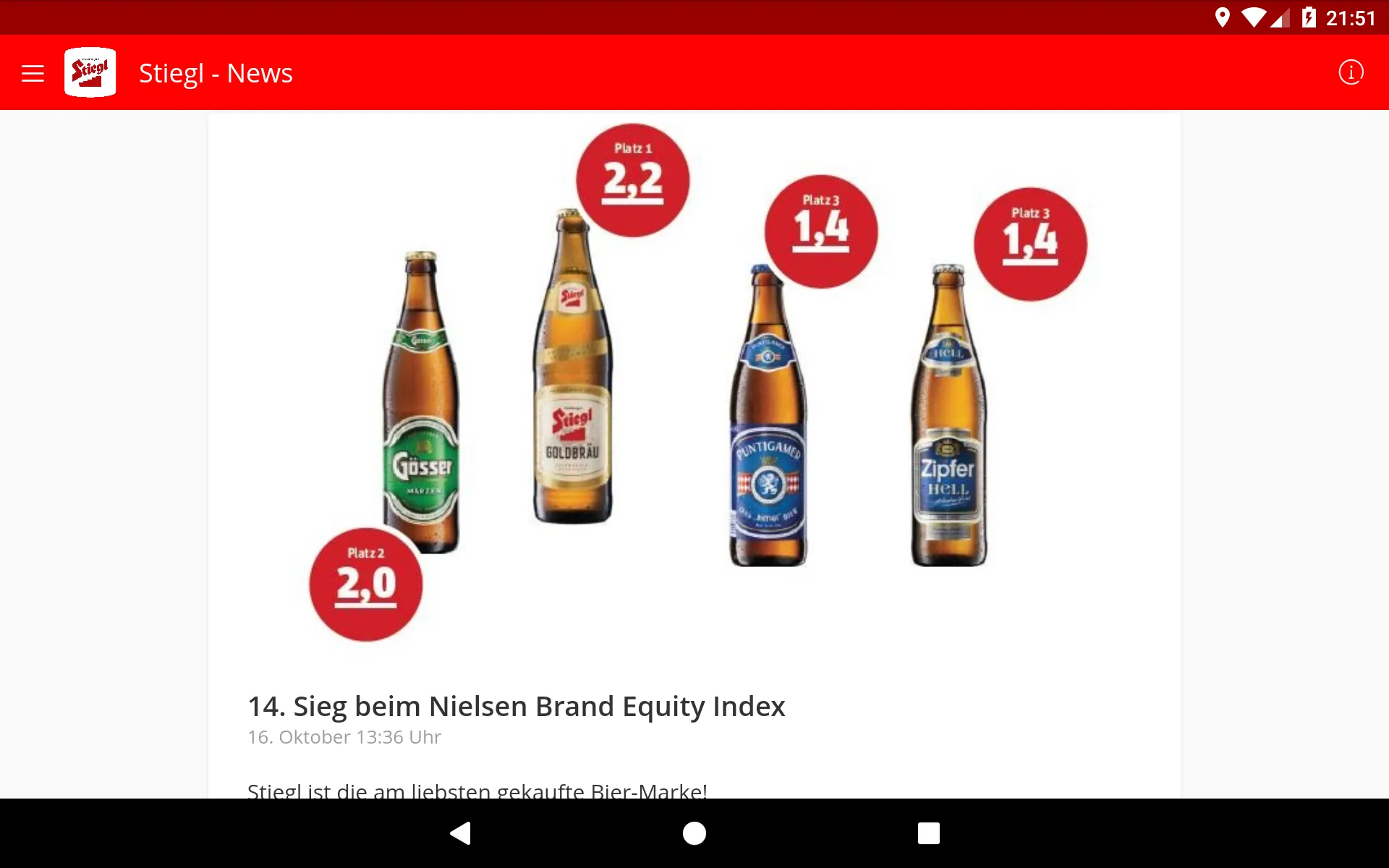 MeiStiegl | Indus Appstore | Screenshot