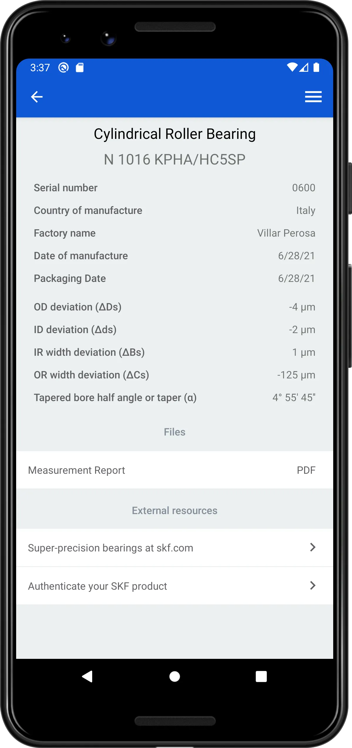 SKF Super-precision manager | Indus Appstore | Screenshot