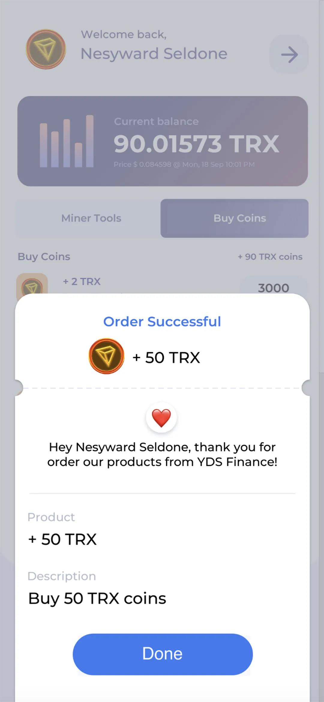 TRX Miner by YDS | Indus Appstore | Screenshot