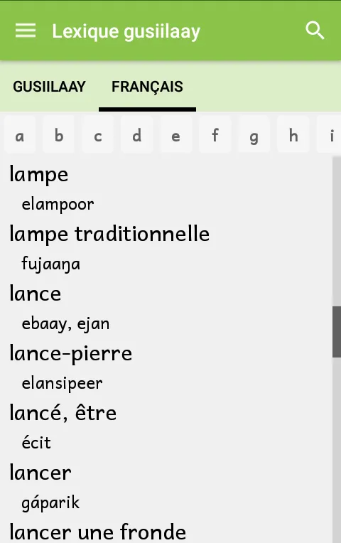 Lexique gusiilaay | Indus Appstore | Screenshot