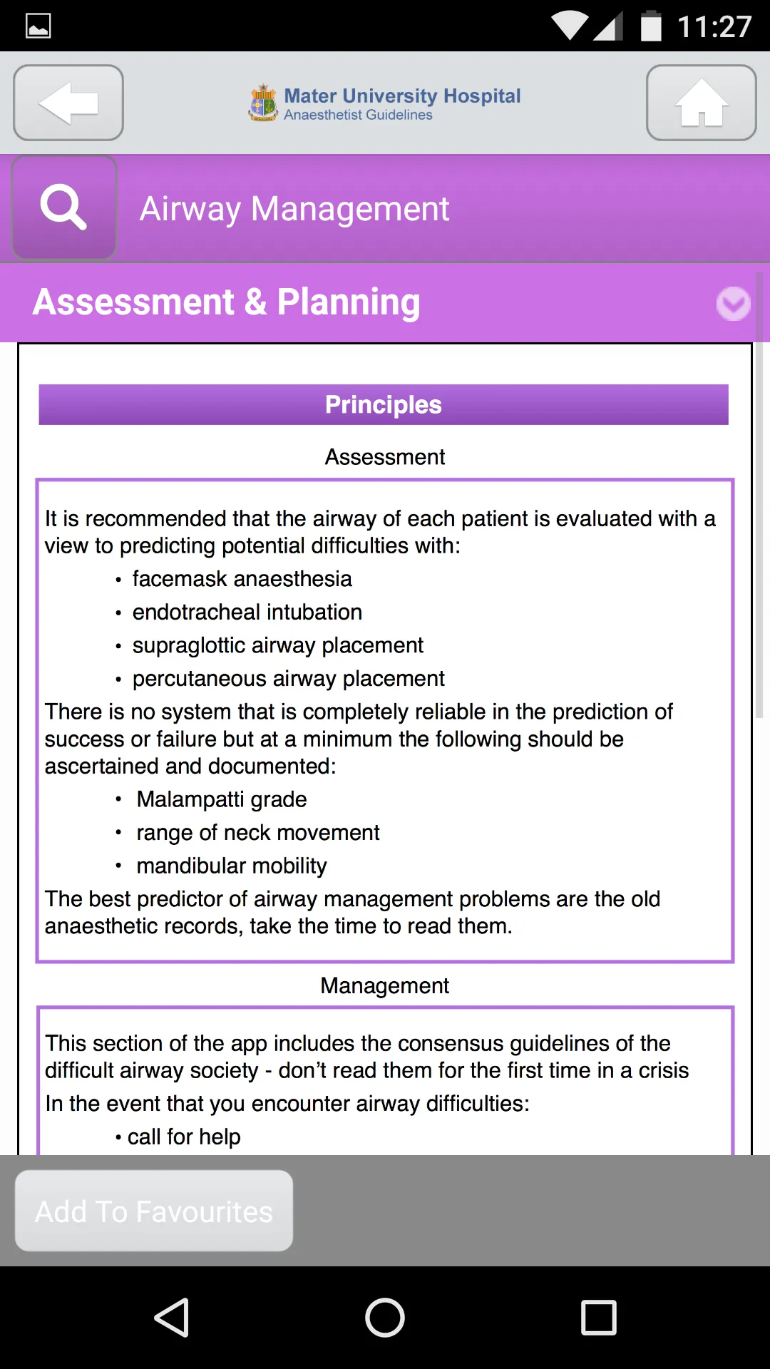 Mater Anaesthetist Guidelines | Indus Appstore | Screenshot