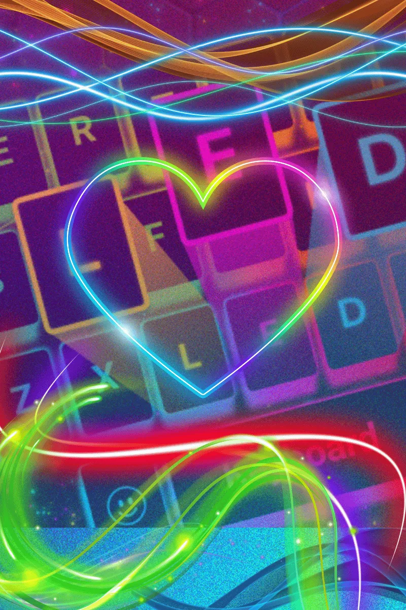 Neon Love Keyboard Theme | Indus Appstore | Screenshot