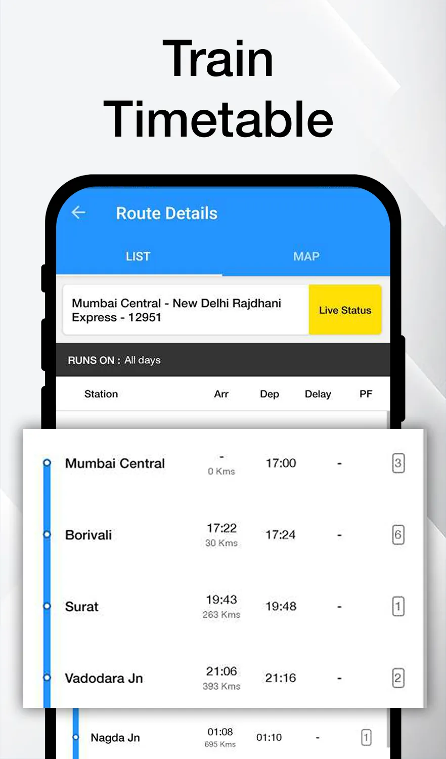 Indian Railway Timetable Live | Indus Appstore | Screenshot