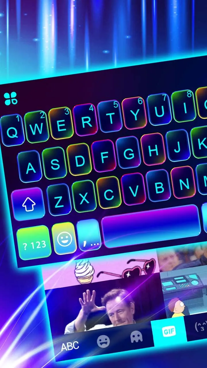 Sparkling Neon 3d Keyboard The | Indus Appstore | Screenshot