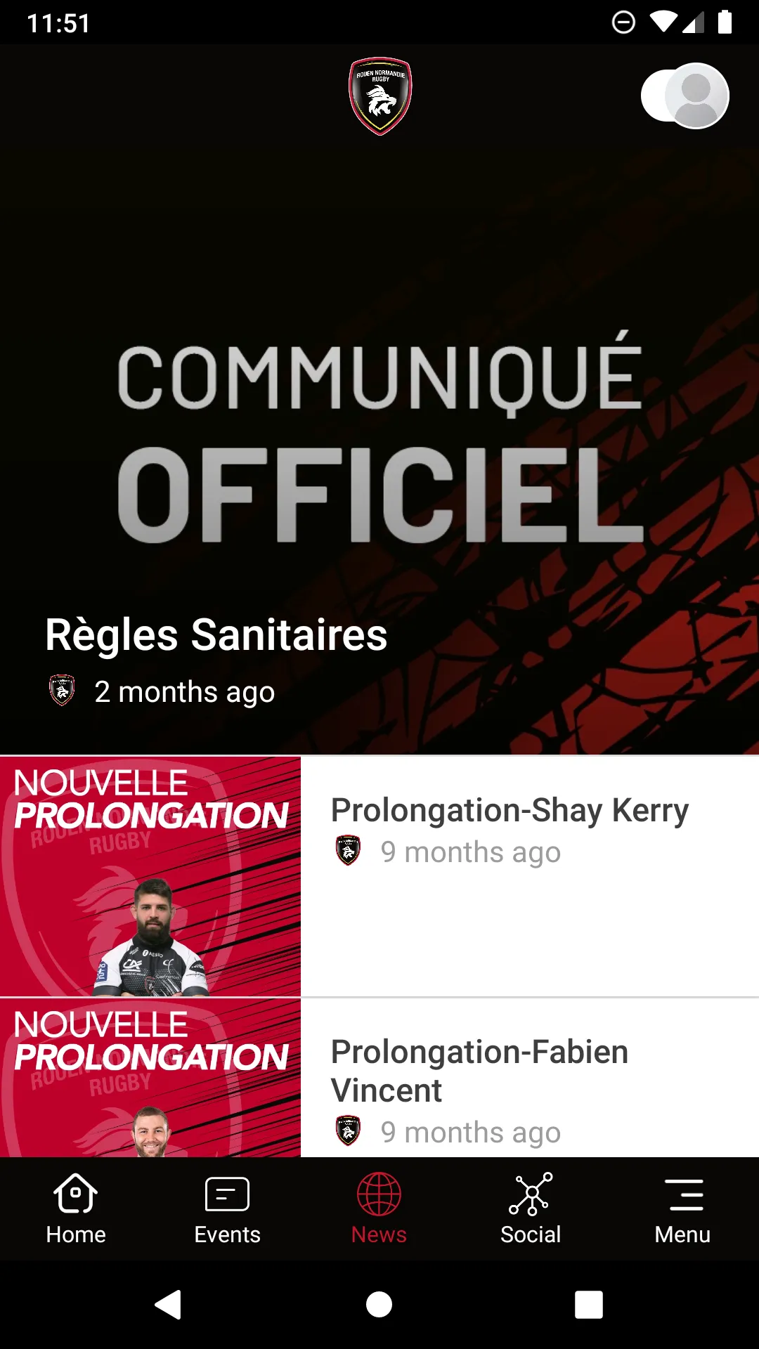 Rouen Normandie Rugby | Indus Appstore | Screenshot