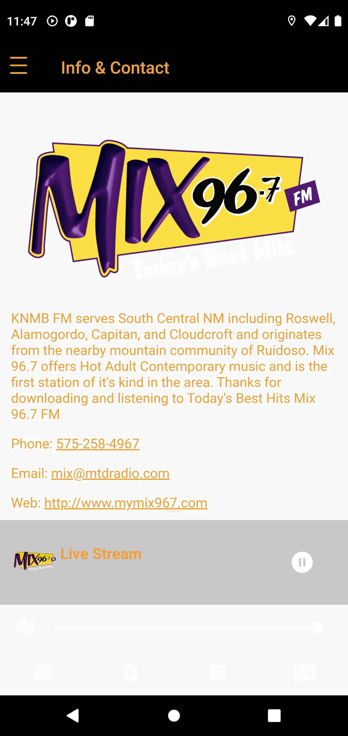 MIX 96.7 | Indus Appstore | Screenshot