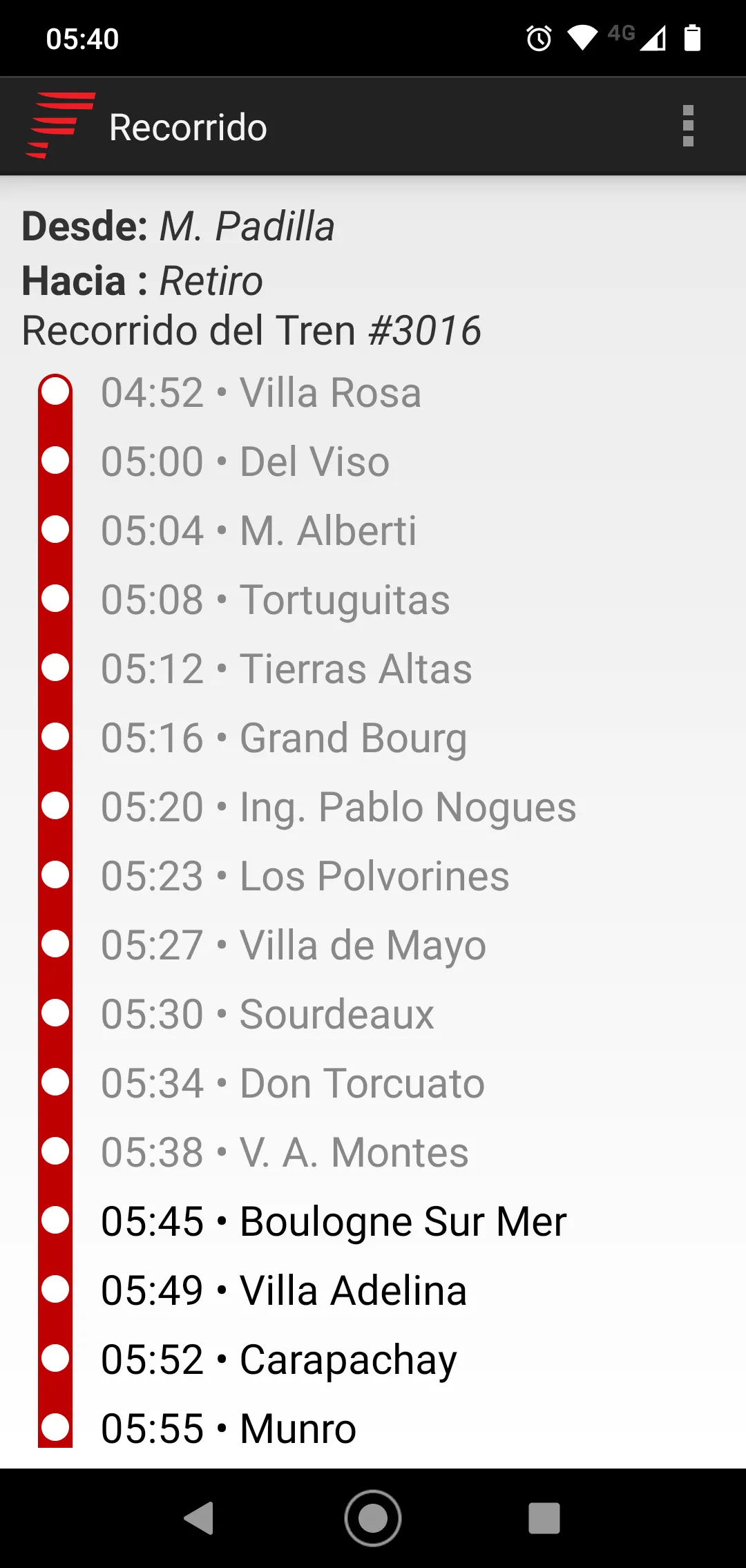 Horarios Belgrano Norte | Indus Appstore | Screenshot