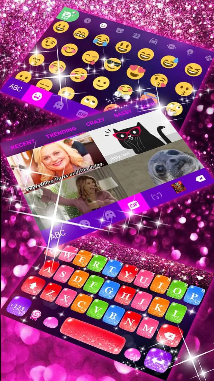 Colorful Glitter Keyboard Them | Indus Appstore | Screenshot