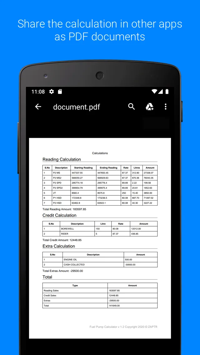 Fuel Pump Calculator | Indus Appstore | Screenshot