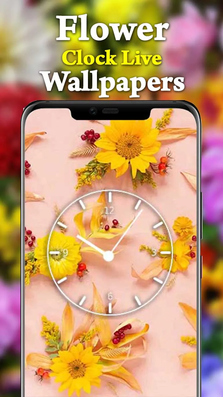 Flowers Clock Live Wallpapers | Indus Appstore | Screenshot