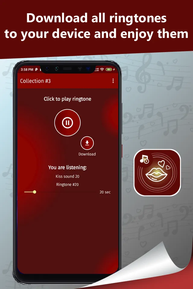 Kissing ringtones | Indus Appstore | Screenshot