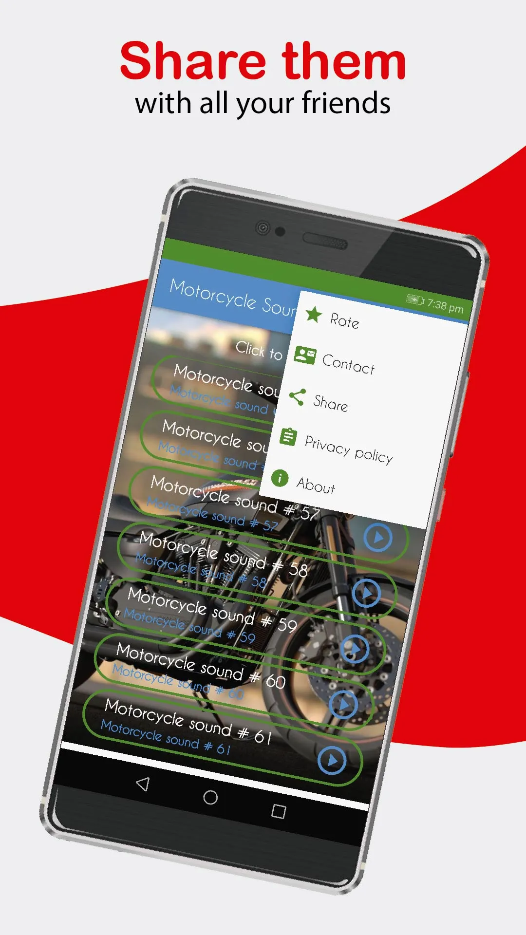 Motorcycle Sounds, Ringtones. | Indus Appstore | Screenshot