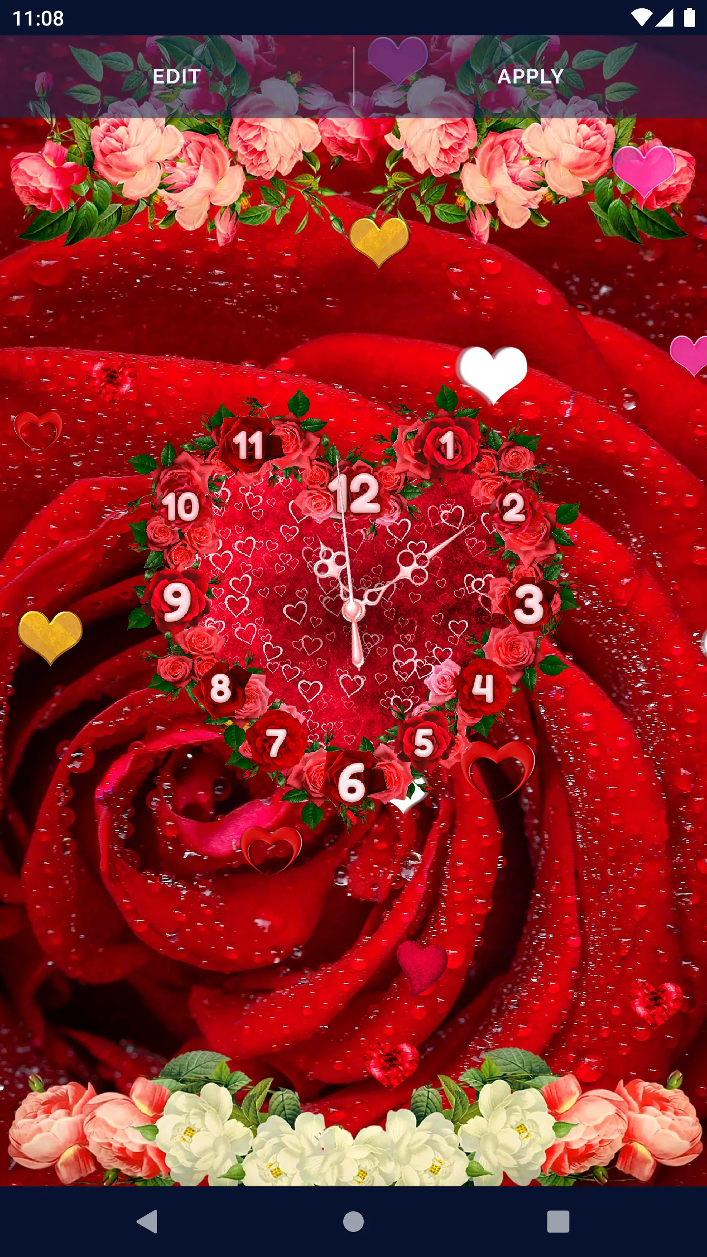 Hearts Love Clock Wallpapers | Indus Appstore | Screenshot